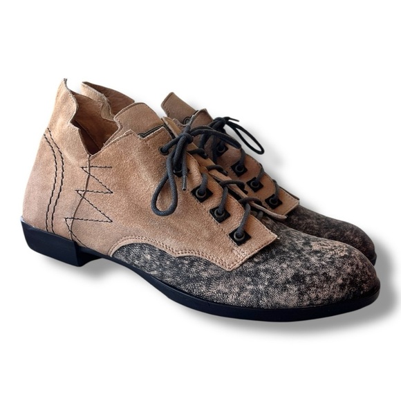 Maciejka Boho Tan/Gray Genuine Suede Leather Lace Up Chukka Ankle Boots NEW Sz 9 - Picture 9 of 14